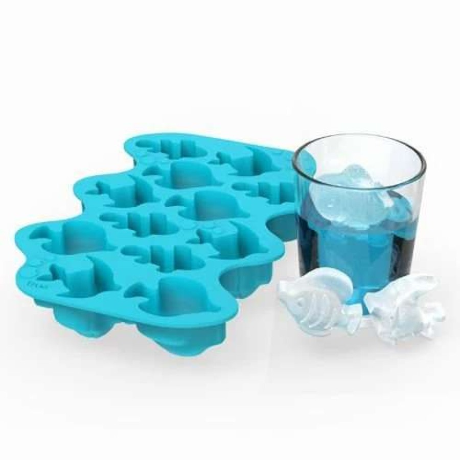 Cocktail & Bar * | Top 10 True Fabrications Fish Silicone Ice Cube Tray Blue