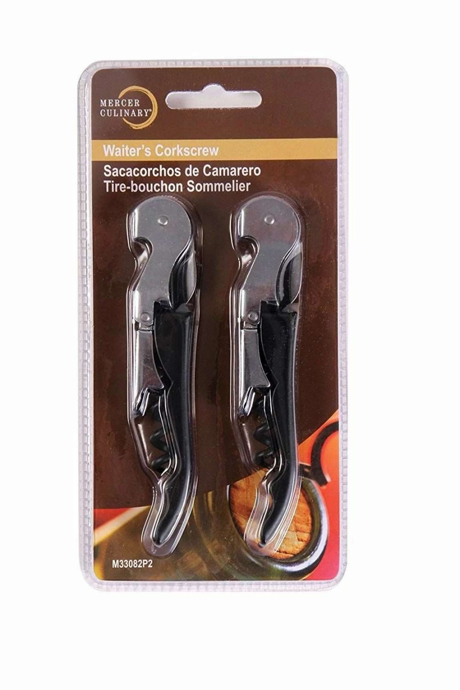 Cocktail & Bar * | Discount Mercer Culinary 2-Piece Black Waiter'S Corkscrew Pack Black